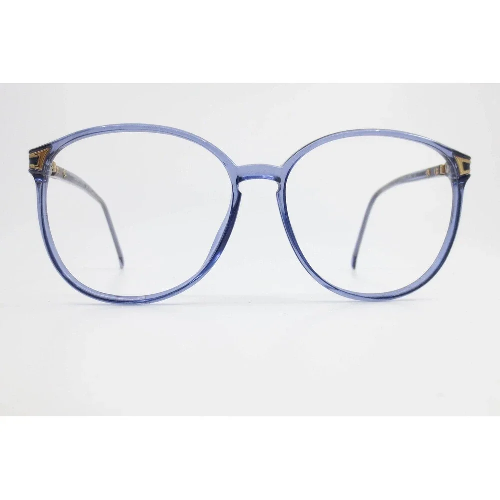 Tura MOD-323 Navy Blue Round Eyeglasses Frames Japan 140 HGP Vintage Eyewear